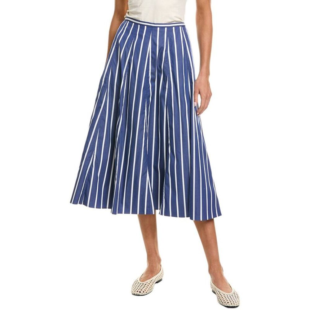 Madewell Womens  Charli A-Line Midi Skirt, Navy